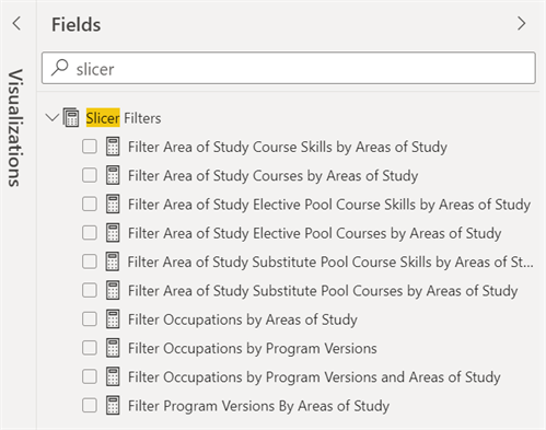 Illustration showing the predefined filters. 